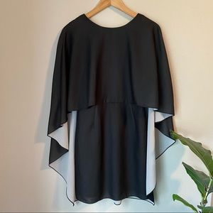 H by Halston Black & Grey Cape Dress